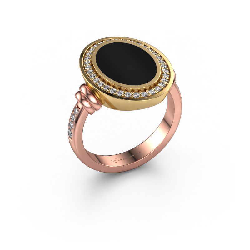 Bague pour homme Servie 3 585 or rose onyx 14x10 mm