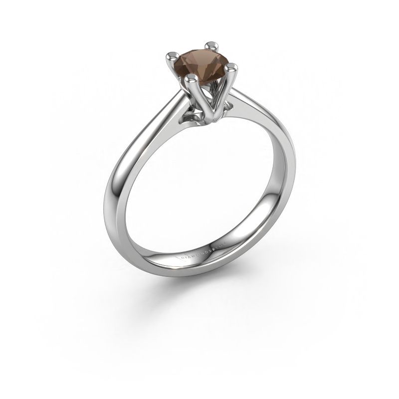 Engagement ring Janna 1 585 white gold smokey quartz 5 mm
