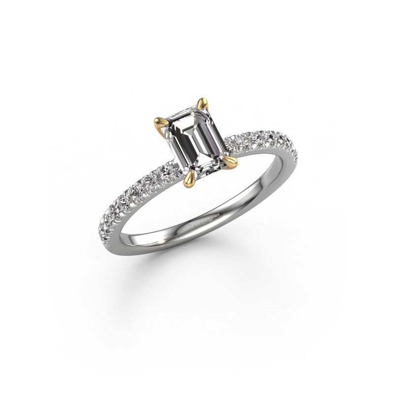 Image of Engagement Ring Crystal Eme 2<br/>585 white gold<br/>Lab-grown diamond 1.14 crt