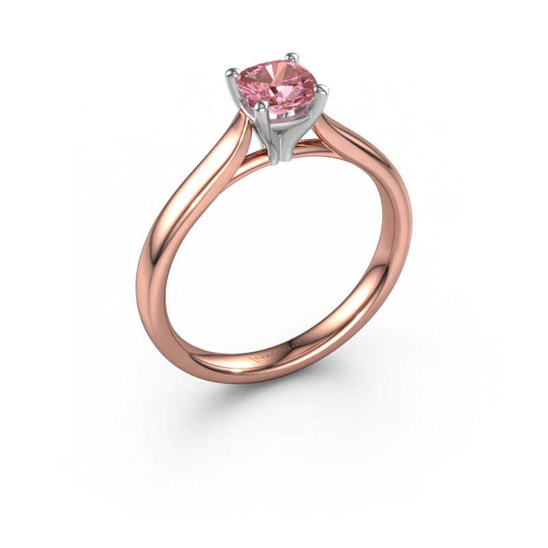 Engagement ring Mignon cus 1 585 rose gold pink lab grown diamond 5 mm