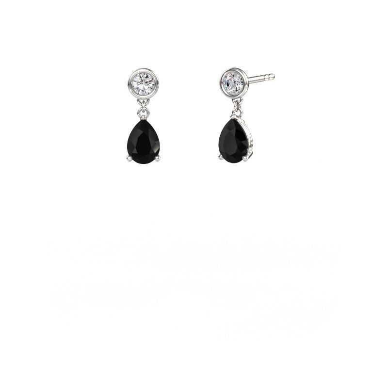 Pendants d'oreilles Lacey PER 585 or blanc diamant noir 2.30 crt