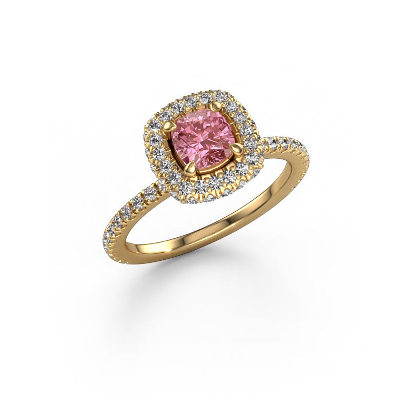 Engagement ring Talitha CUS 585 gold pink lab grown diamond 5 mm