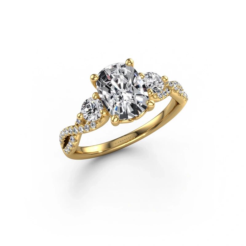 Engagement ring Marilou CSH 585 gold lab grown diamond 2.52 crt
