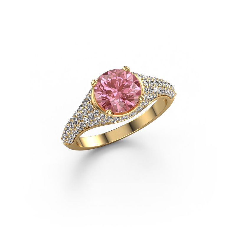 Engagement ring Lovella 585 gold pink lab grown diamond 7 mm