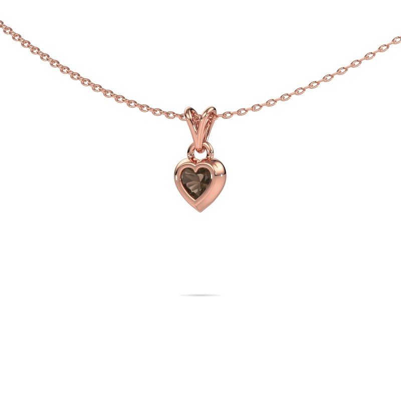Pendant Charlotte Heart 585 rose gold smokey quartz 4 mm
