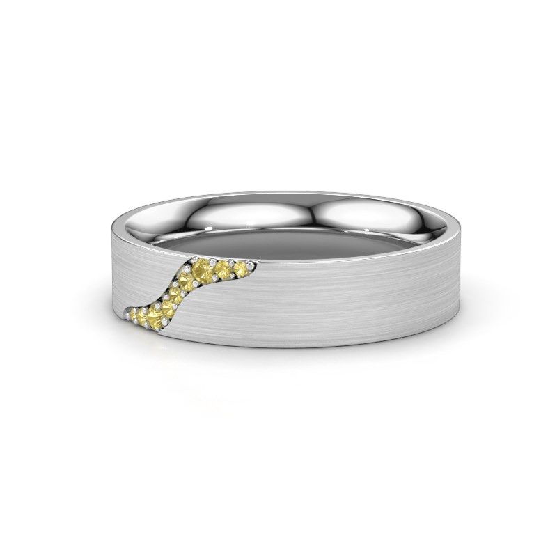 Afbeelding van Trouwring WH2100L46BM 950 platina gele saffier ±6x2 mm