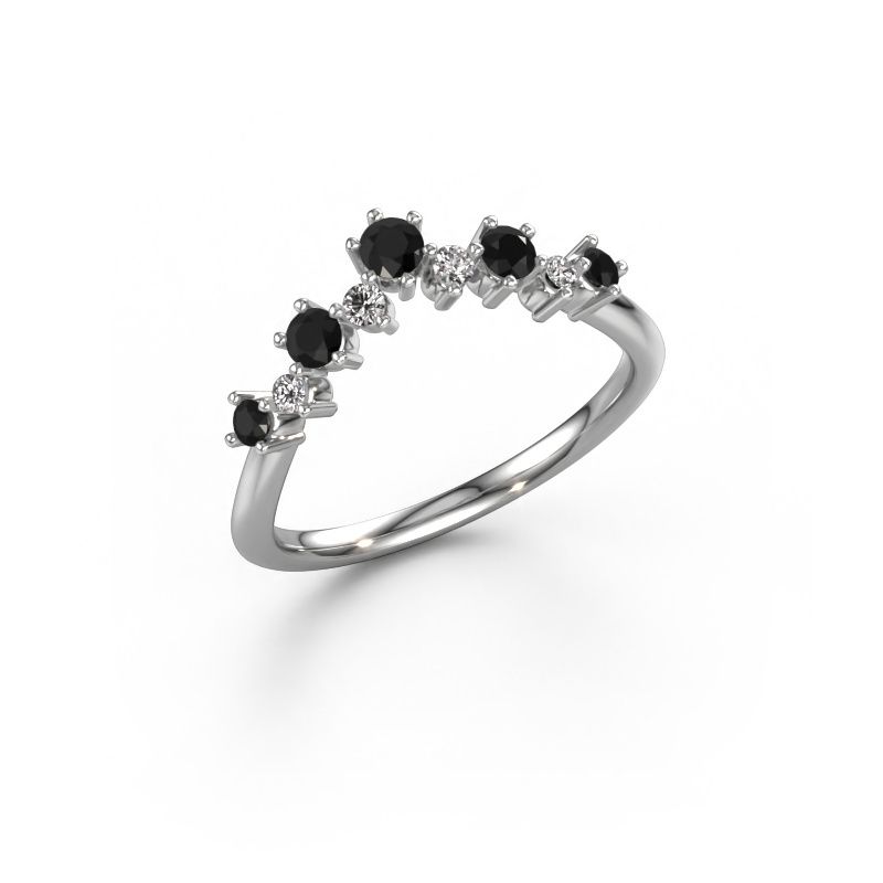 Stackable ring Carly B 585 white gold black diamond 0.398 crt