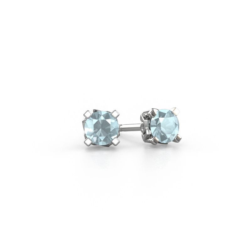 Earrings Ize 950 platinum aquamarine 5 mm