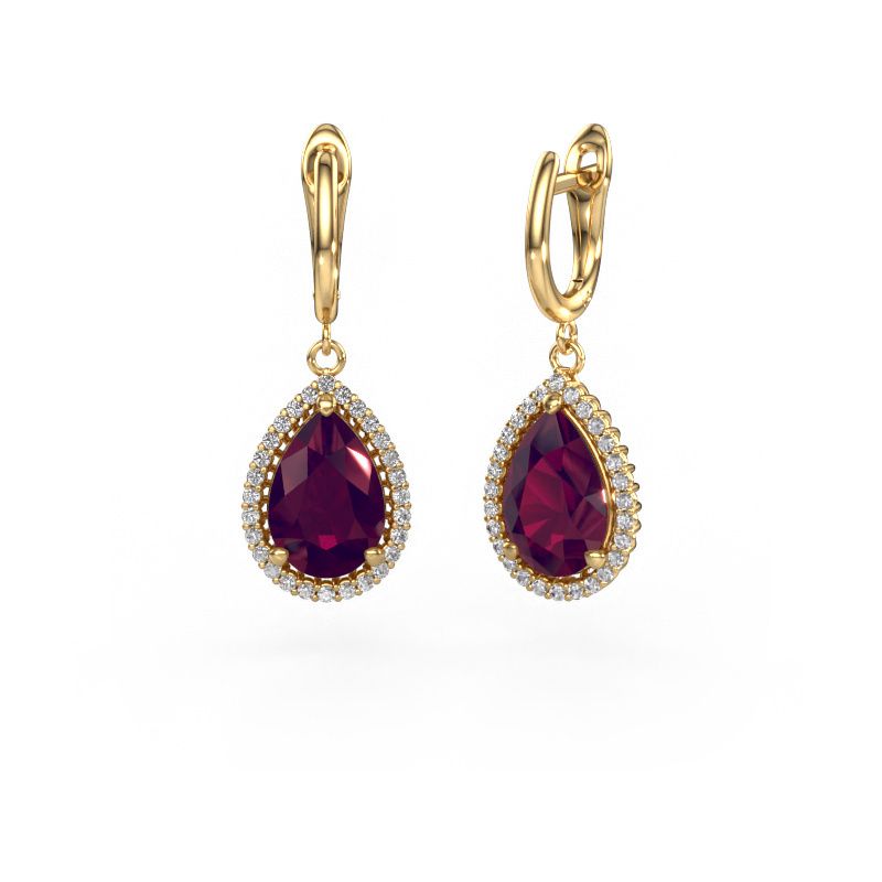 Pendants d'oreilles Tilly per 3 585 or jaune rhodolite 12x8 mm