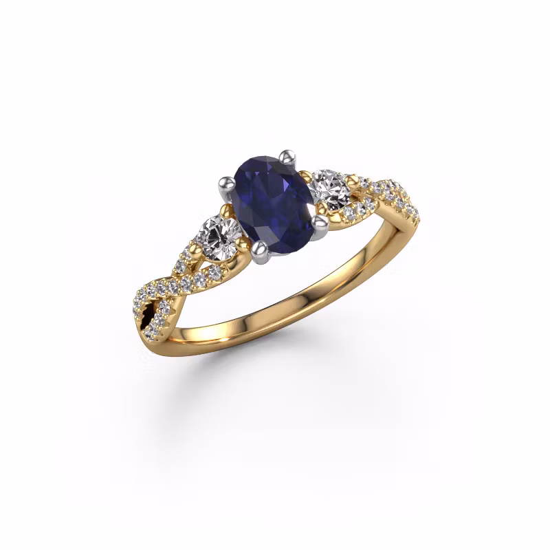 Verlobungsring Marilou OVL 585 Gold Saphir 7,5x5,5 mm