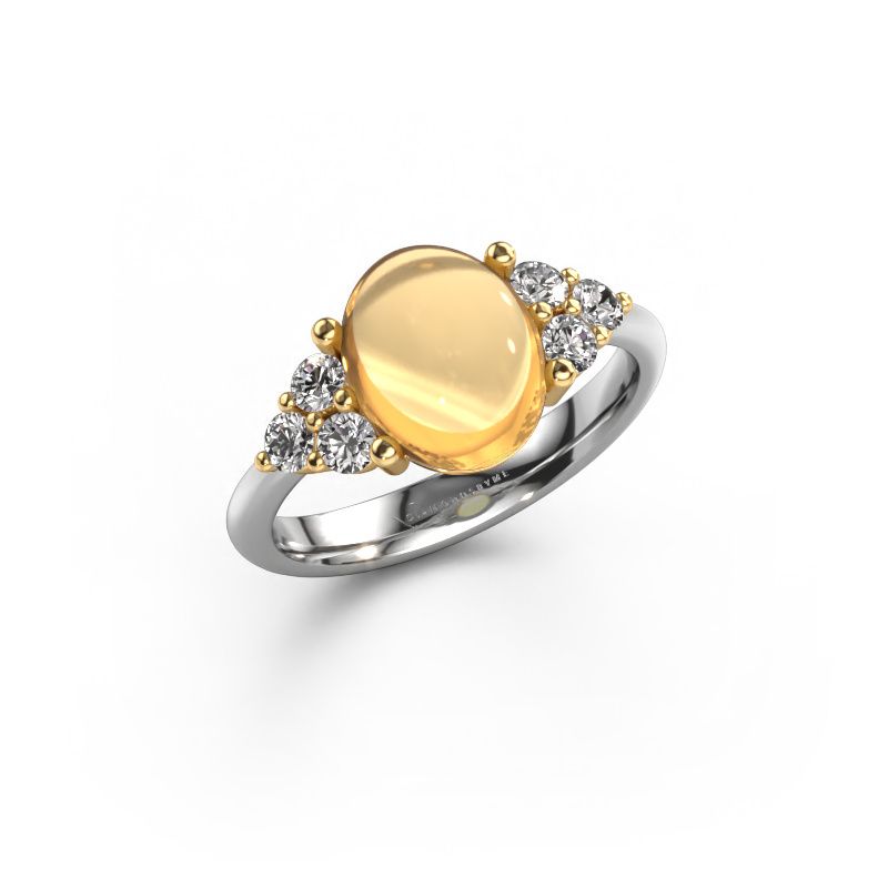 Ring Clarice 585 white gold citrin 10x8 mm