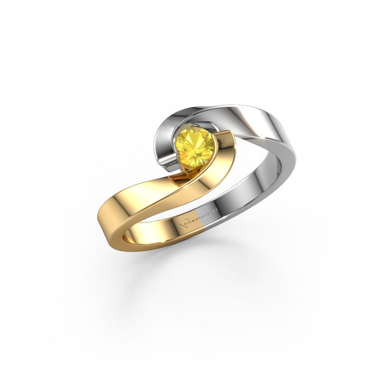 Engagement ring Sheryl 585 gold yellow sapphire 3.7 mm