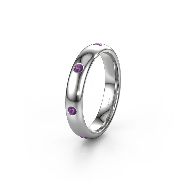 Wedding ring WH0105L34BP 585 white gold amethyst ±4x2 mm