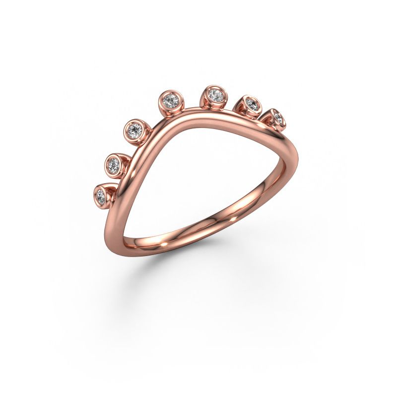 Stacking ring Drop B 585 rose gold diamond 0.084 crt