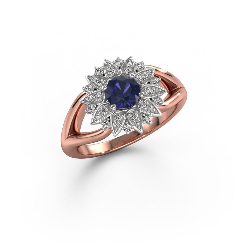 Ring Chasidy 1 585 Roségold Saphir 5 mm
