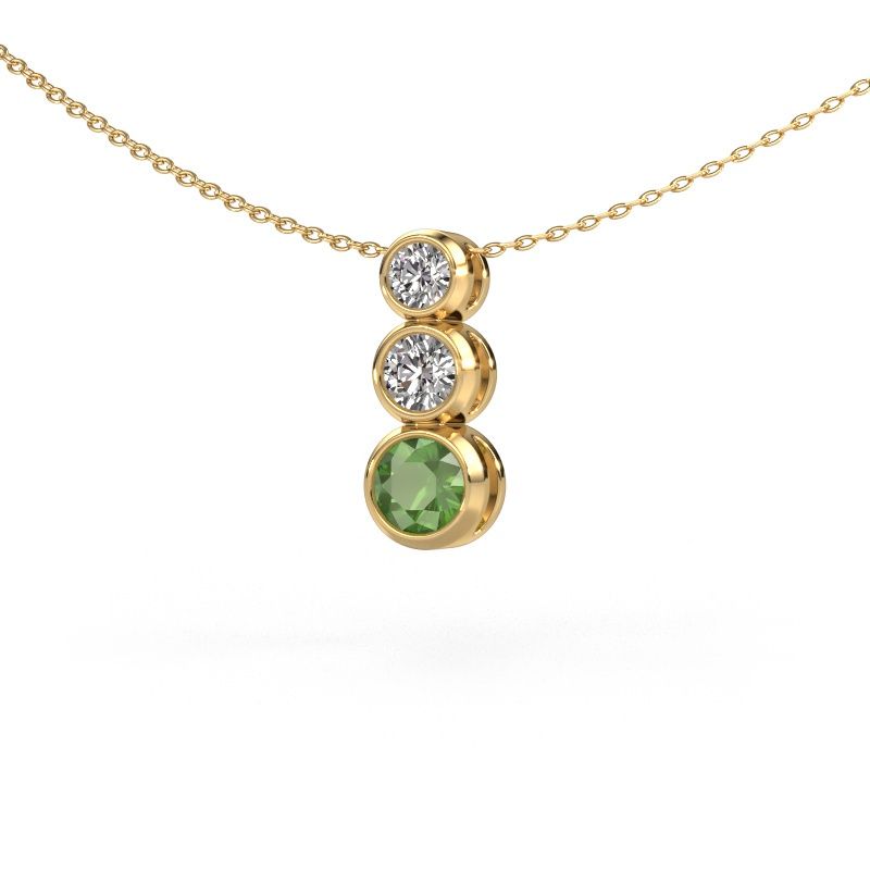 Hanger Linda 585 goud toermalijn groen 5 mm