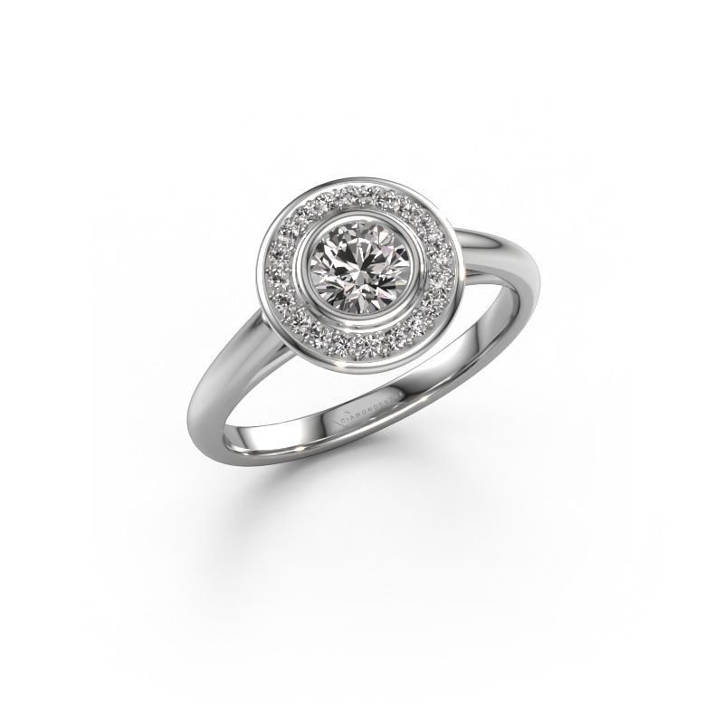 Promise ring Noud 1 RND 585 witgoud zirkonia 4.7 mm