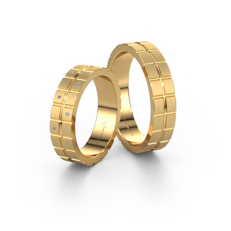 Freundschaftsringe set WH2011LM65BM ±5x2 mm 14 Karat Gold Diamant 0.005 crt