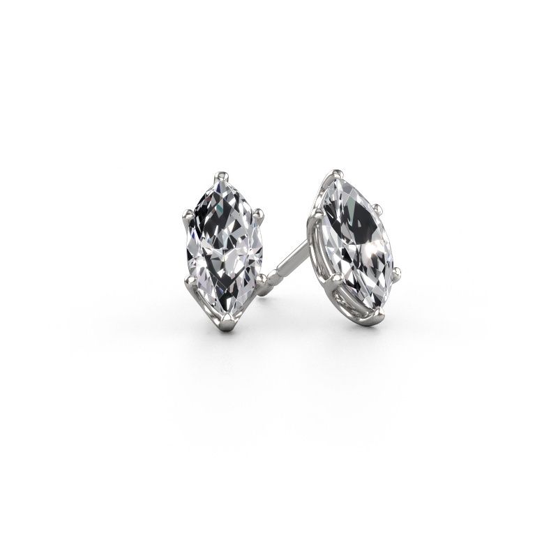 Clous d'oreilles Sam MRQ 950 platine diamant 1.00 crt