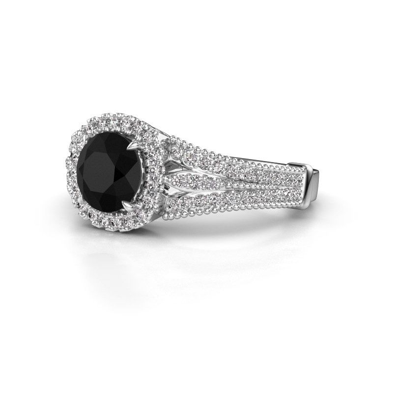 Image of Engagement ring Darla 585 white gold black diamond 1.689 crt