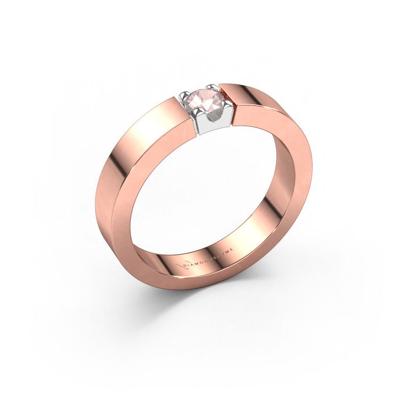 Ring Dana 1 585 rose gold morganite champagne 3.7 mm