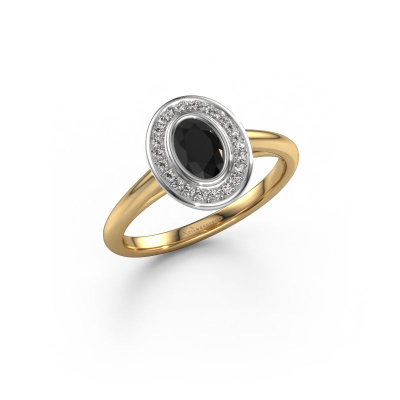 Verlobungsring Noud 1 OVL 585 Gold Schwarz Diamant 0.71 crt