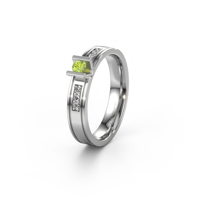 Wedding ring WH2108L14A 950 platinum peridot ±4x1.7 mm