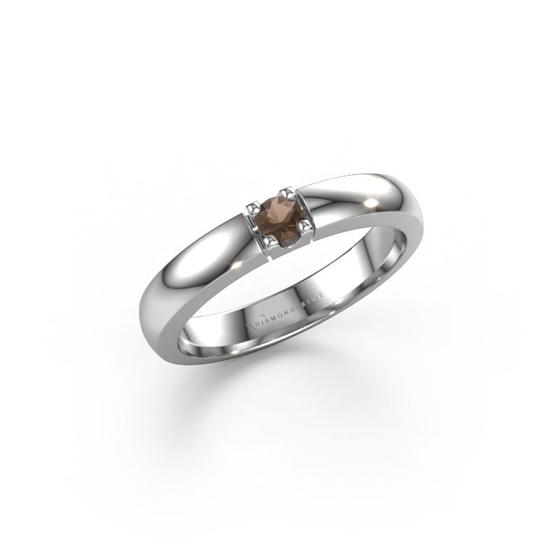 Ring Rianne 1 950 platinum smokey quartz 3 mm