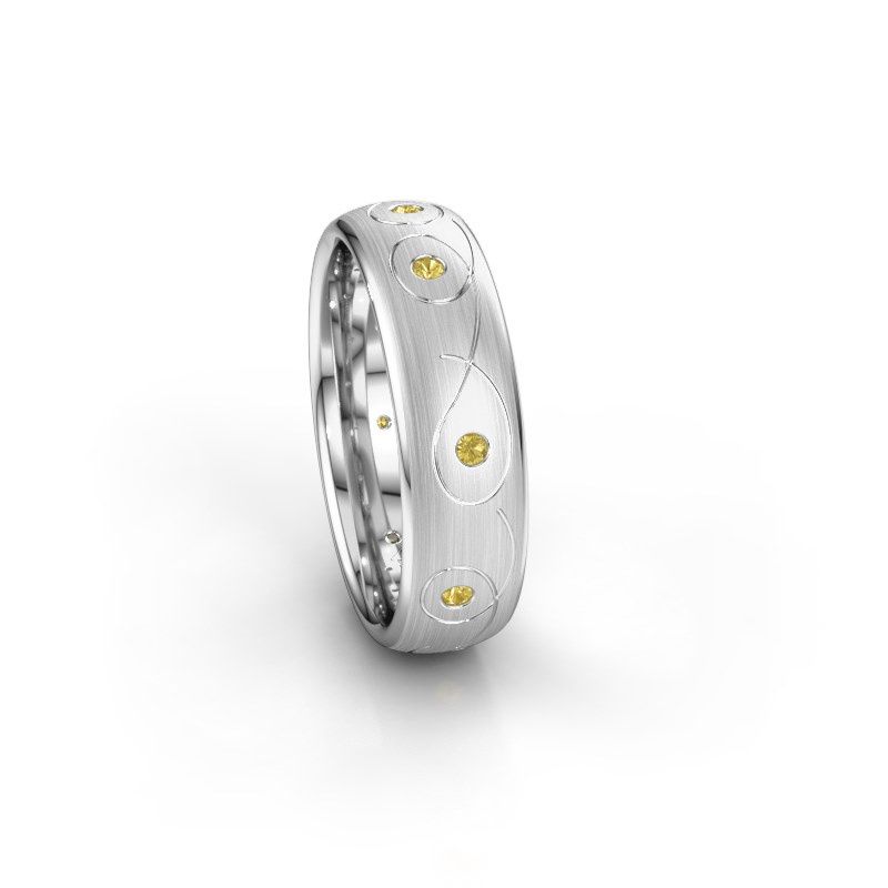 Image of Wedding ring WH2068L36BM<br/>950 platinum ±6x2 mm<br/>Yellow sapphire