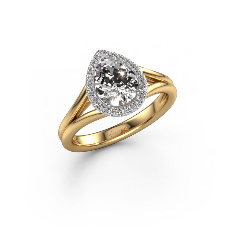 Bague de fiançailles Verla pear 1 585 or jaune diamant 1.147 crt