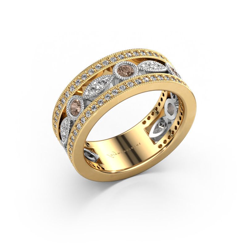 Bague Jessica 585 or jaune diamant brun 0.864 crt
