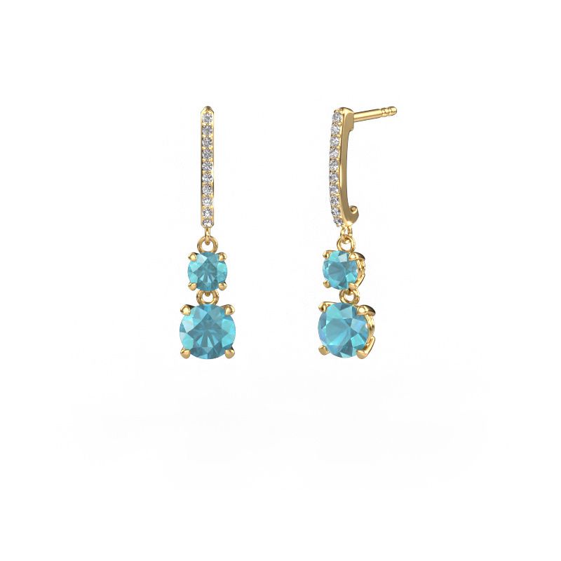 Ohrhänger Tanja 2 585 Gold Blau Topas 4.2 mm
