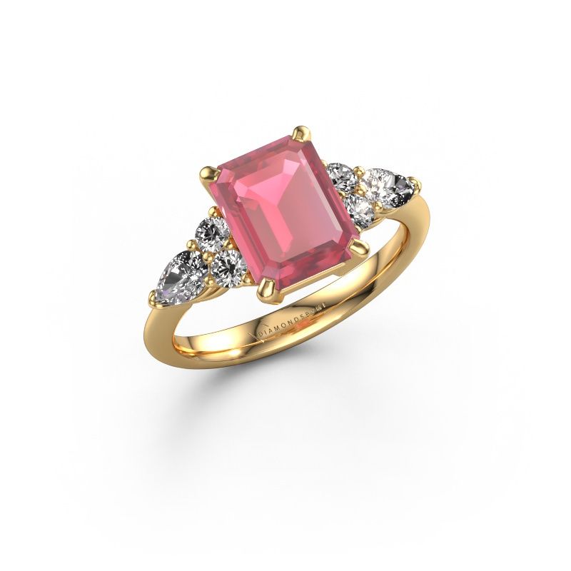 Promise ring Melani EME 585 gold tourmaline pink 9x7 mm