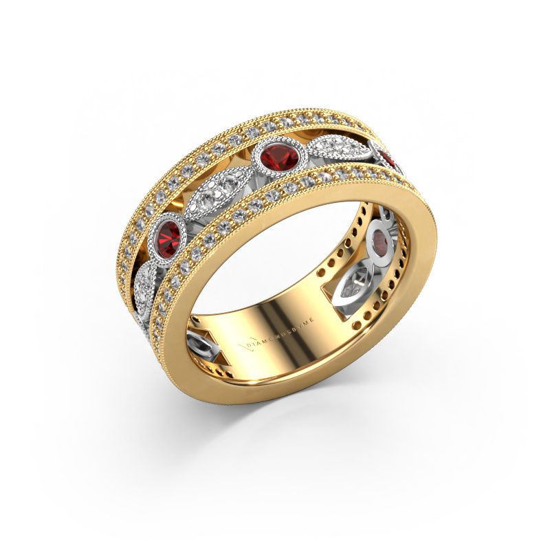 Ring Jessica 585 gold garnet 2.5 mm