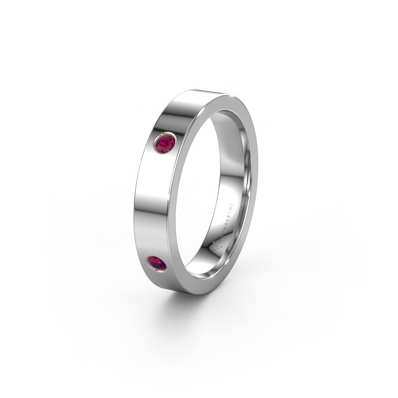 Trouwring WH0104L14BP 585 witgoud rhodoliet 2.2 mm ±4x2 mm