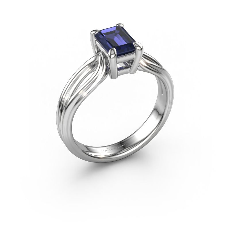 Engagement ring Antonia eme 1 950 platinum sapphire 7x5 mm