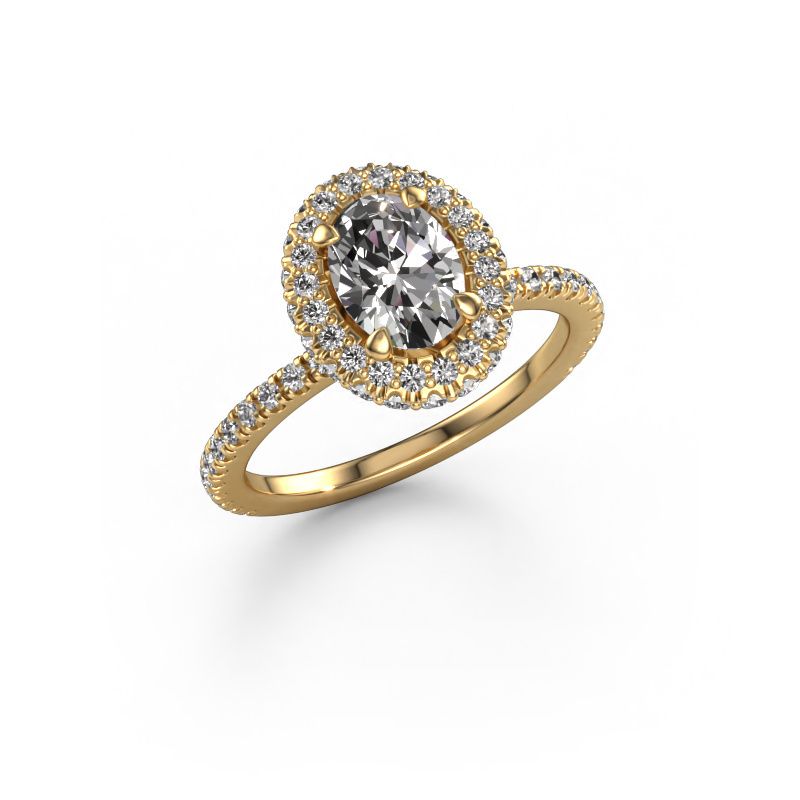 Verlovingsring Talitha OVL 585 goud zirkonia 7x5 mm