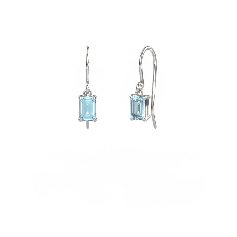 Orecchini pendenti Laurie EME 1 950 platino diamante lab grown blu 7x5 mm