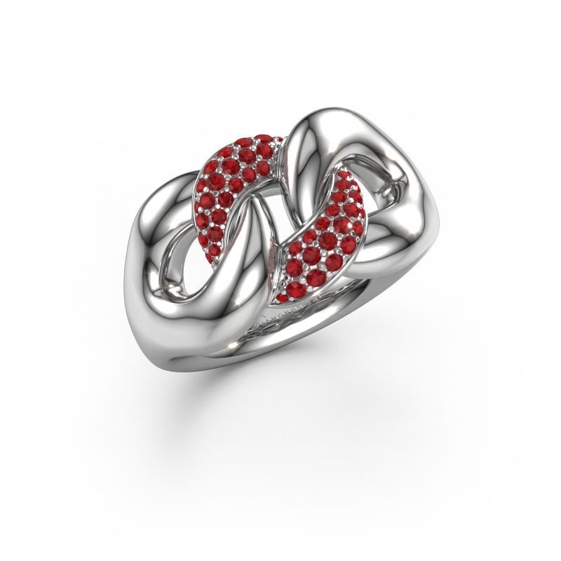 Ring Kylie 2 11mm 950 platinum ruby 0.8 mm