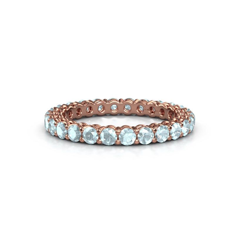 Image of Stackable ring Michelle full 2.4 585 rose gold aquamarine 2.4 mm