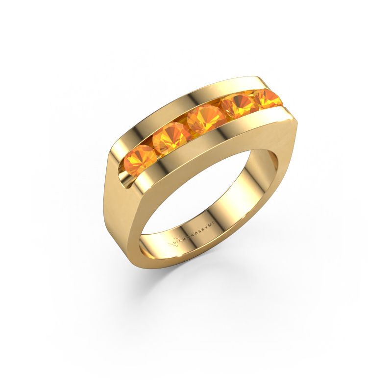 Men's ring Richard 585 gold citrin 4 mm