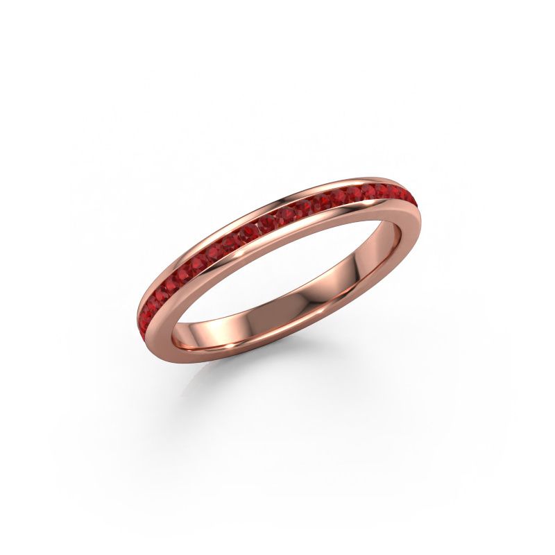 Bague superposable Lura 1 585 or rose rubis 1.3 mm