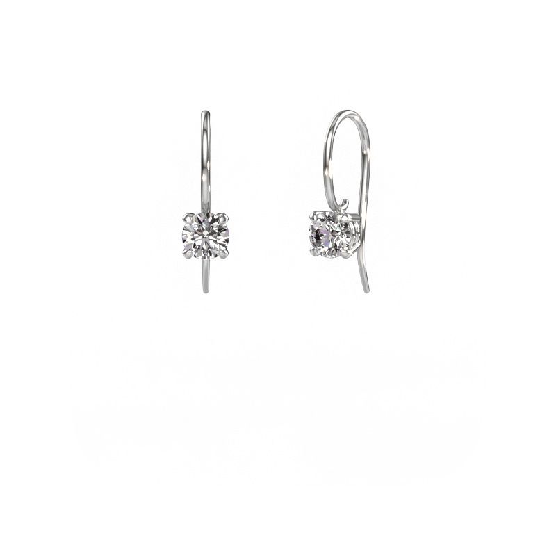 Ohrhänger Cleo RND 585 Weißgold Zirkonia 5 mm