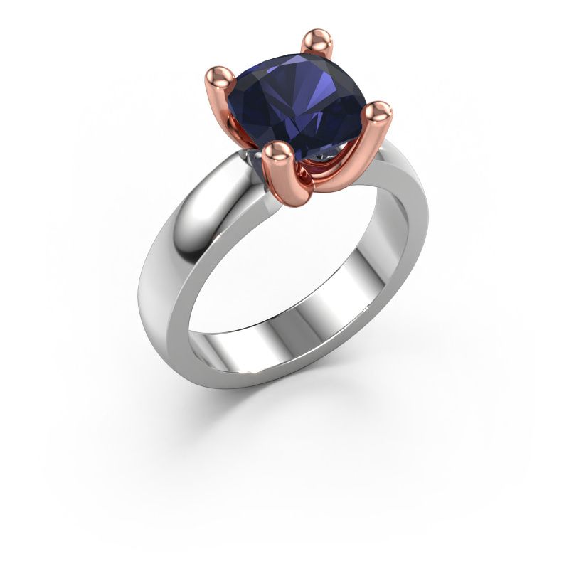 Ring Clelia CUS 585 hvitt gull safir 8 mm