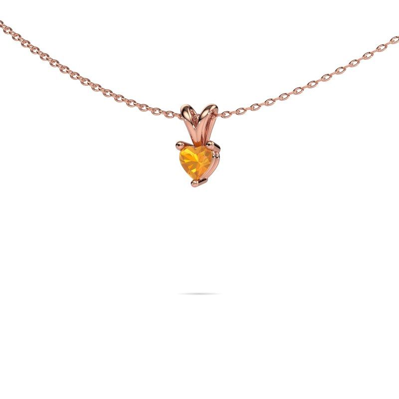 Hanger Garnet 585 rosé goud citrien 4 mm
