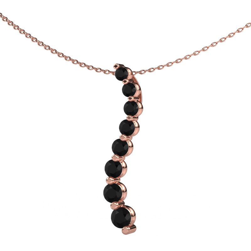 Anhänger Celeste 3 585 Roségold Schwarz Diamant 1.212 crt