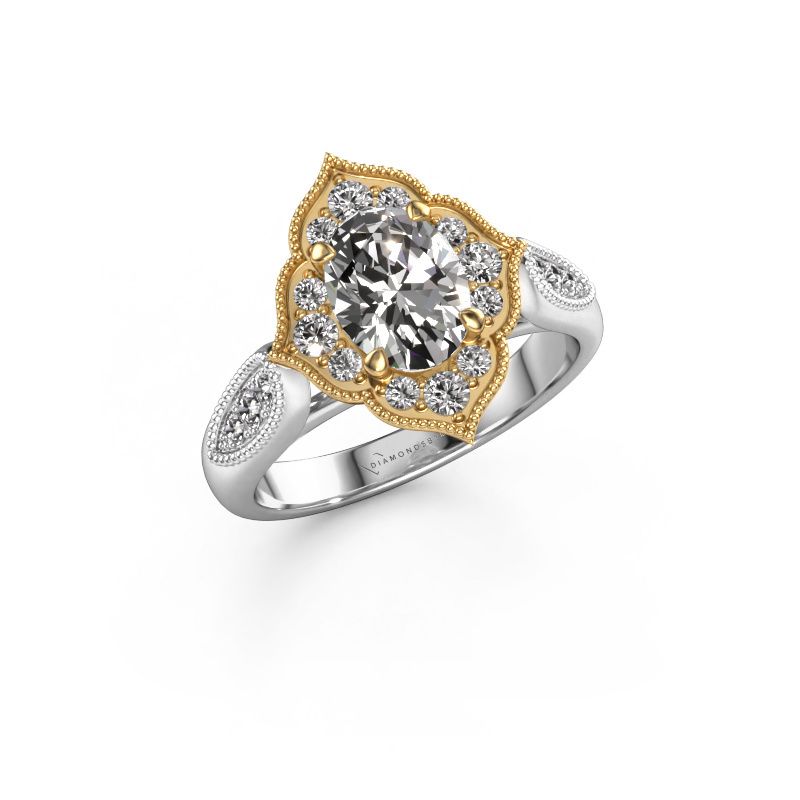 Verlovingsring Rosan 585 witgoud diamant 1.468 crt
