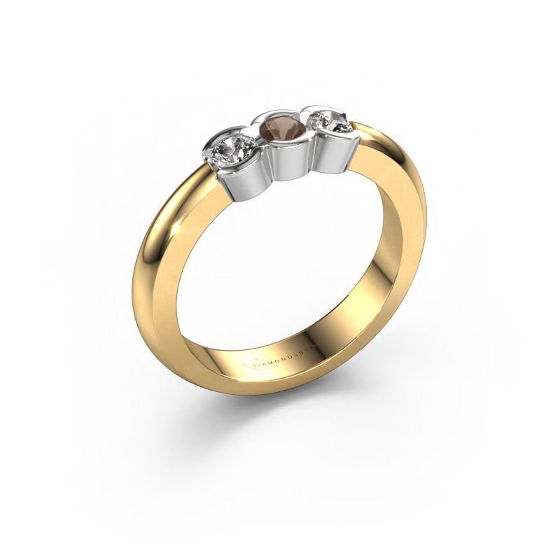 Ring Lotte 3 585 gold smokey quartz 3 mm