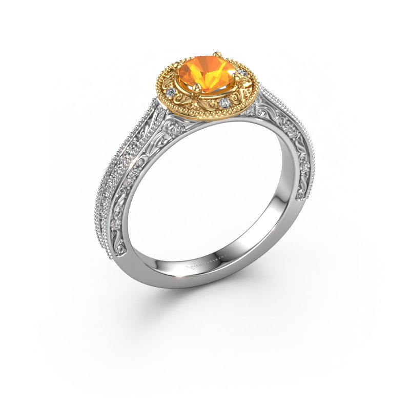 Engagement ring Alice RND 585 white gold citrin 5 mm