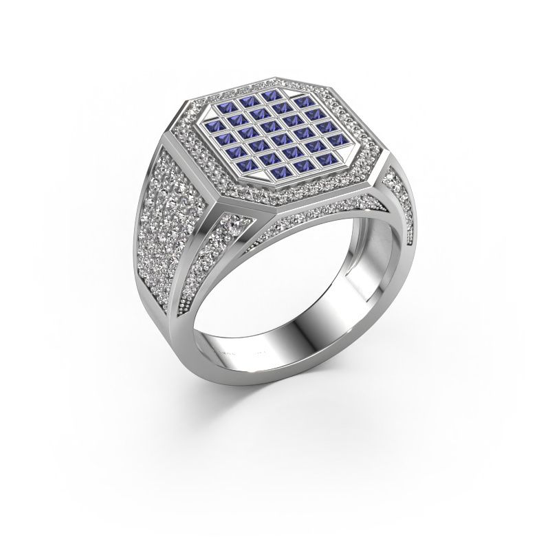 Herrenring Bjorn 950 Platin Saphir 1.5 mm
